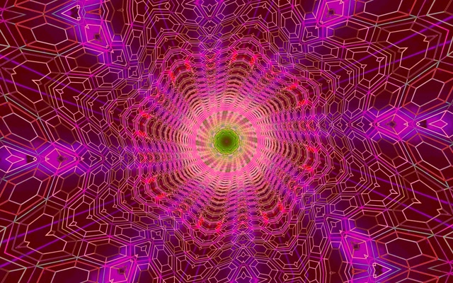 Tunnel ya Neon Kaleidoscope Vortex VJLoops 60fps 16:10 Macbook Screensaver