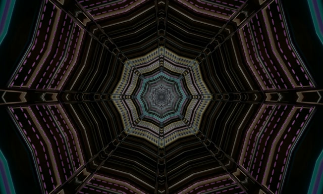 Tunnel ya Neon Octagon Giza Purple Hifadhi ya Skrini 5:3 Wide 60fps VJLoops