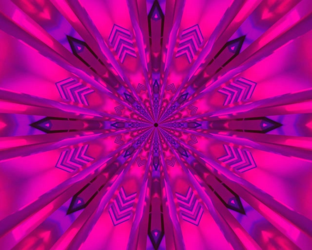 Tunnel ya Neon Pink Purple Kaleidoscope Nyota Mlipuko VJLoops 5:4 Industrial 60fps Hifadhi ya Skrini