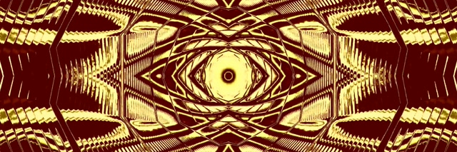 Pembezoni za Neon Dhahabu Kaleidoscope Screensaver 3:1 Triple Wide 60fps VJ Loop