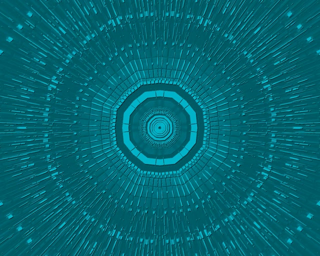 Tunnel ya Neon Teal Octagon VJLoops 5:4 industrial 60fps screensaver