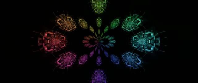 Tunnel ya Neon Kaleidoscope Mandala Vj Loop 2.39:1 Cinemascope 60fps Screensaver
