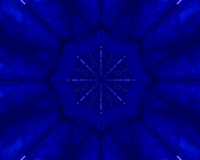 Tunnel ya Neon Buluu Kaleidoscope Nyota Vj Loop 5:4 Industrial 60fps Screensaver