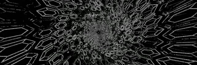 Tuneli ya Neon Geometric Nyeupe Hifadhi Skrini 3:1 Triple Wide 60fps VJ Loop