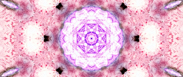 Tuneli la Neon la Mandala ya Waridi Hifadhi Skrini 60fps 2.39:1 Cinemascope VJ Loop