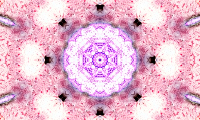 Tuneli la Neon la Mandala ya Waridi-Urujuani Hifadhi Skrini 5:3 Upana 60fps VJ Loop