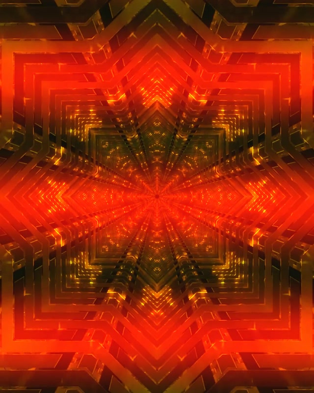 Kaleidoscope ya Fractal ya Moto Tuneli ya Neon 4:5 Instagram 60fps Screensaver Vj Loop