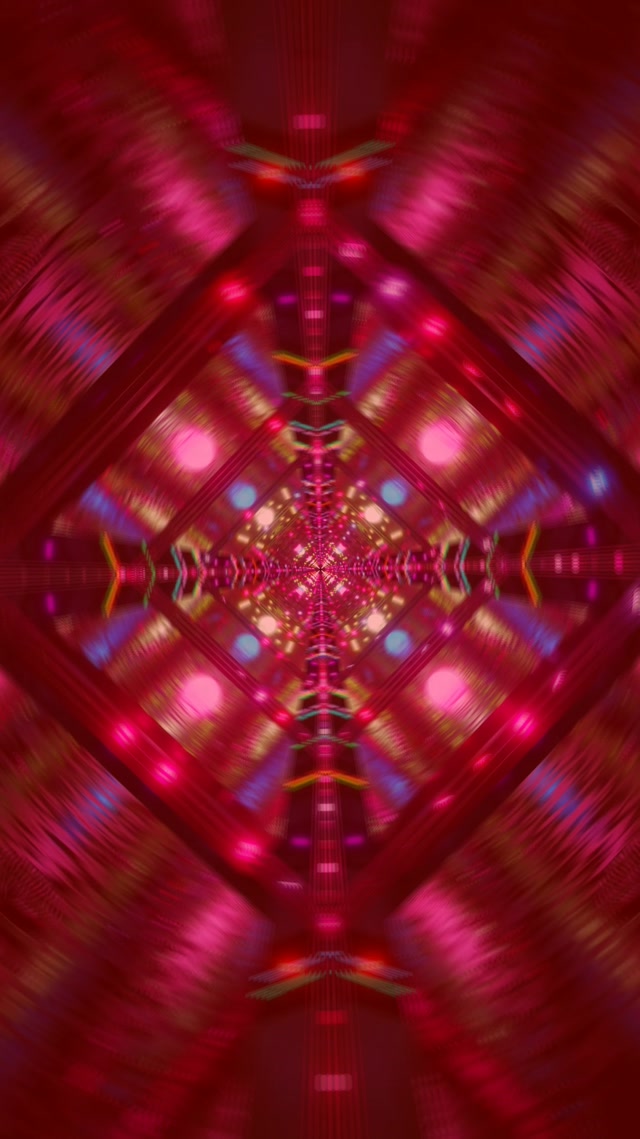 Njia ya Neon Kaleidoscope Almasi Vj Loop 9:16 Reels 60fps Screensaver