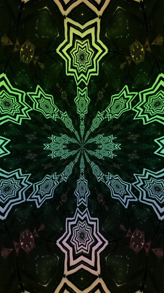 Neon Tunnel Fractal Nyota Vortex 9:16 Reels 60fps Screensaver VJLoops