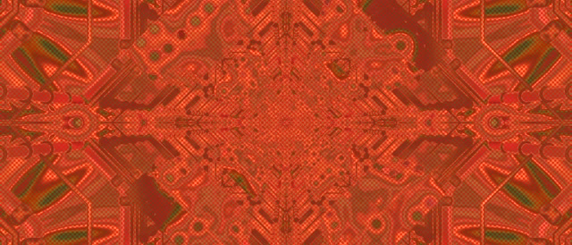 Tuneli ya Neon Nyekundu Kaleidoscope VJ Loop 21:9 Ultrawide 60fps Screensaver