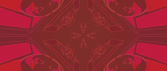 Tunnel ya Neon Jekundu Kaleidoscope Almasi VJLoops 21:9 Ultrawide 60fps Screensaver