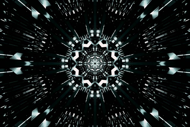 Tuneli ya Neon Kaleidoscope Star Burst VJ Loop 3:2 Surface 60fps Hifadhi Skrini