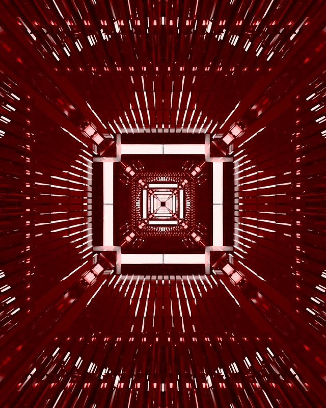 Tuneli Nyekundu ya Neon VJLoops 60fps Screensaver 4:5 Instagram Infinite Square Vortex