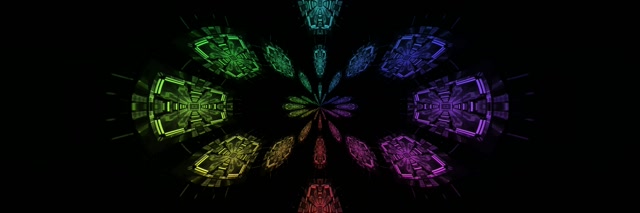 Tunnel ya Neon Rainbow Petal Burst VJLoops 3:1 Triple Wide 60fps Hifadhi Skrini