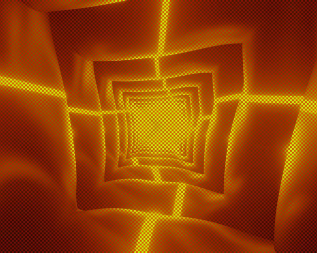 Tuneli la Neon la Spiral ya Chungwa 60fps 5:4 Viwanda Hifadhi Skrini VJ Loop