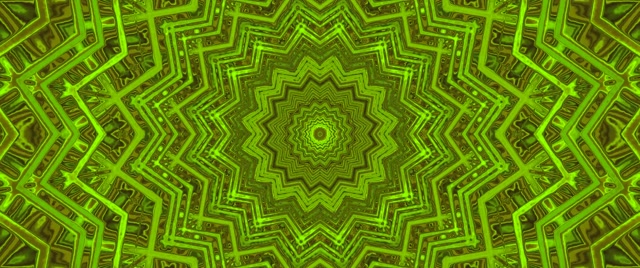 Green Neon Tunnel Kaleidoscope Screensaver 2.39:1 Cinemascope 60fps VJ Loop
