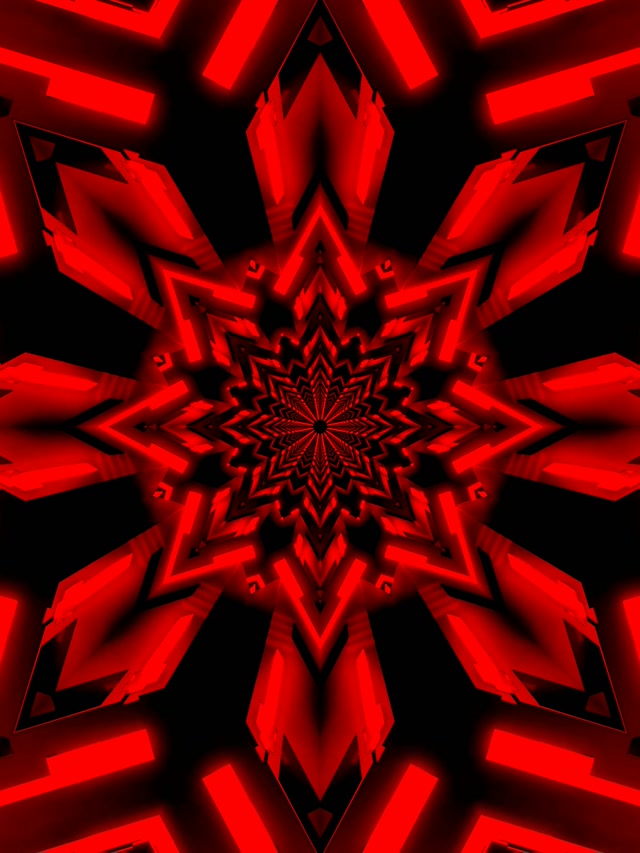 Neon Tunnel Green Star Kaleidoscope Vj Loop 3:4 iPad Portrait 60fps Screensaver