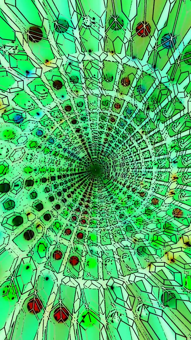 Green Neon Tunnel ตัวรักษาหน้าจอ 60fps 9:16 Reels VJ Loop PC แล็ปท็อป