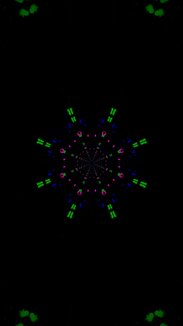 Neon Tunnel Kaleidoscope Burst VJ Loop 9:16 Reels 60fps Screensaver