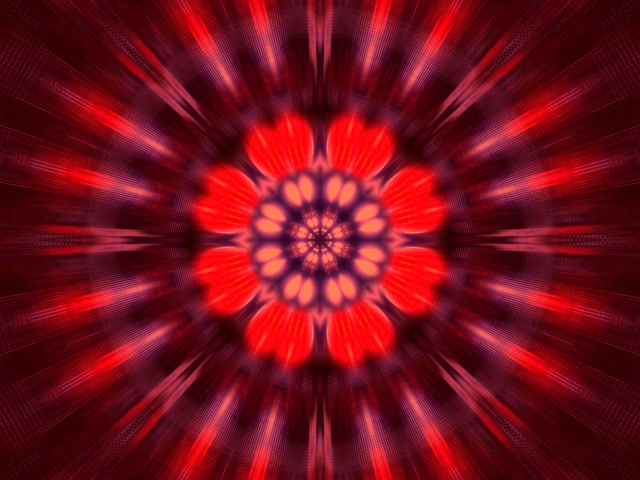Neon Tunnel Red Fractal Kaleidoscope Burst Vj Loop 4:3 Classic 60fps Screensaver