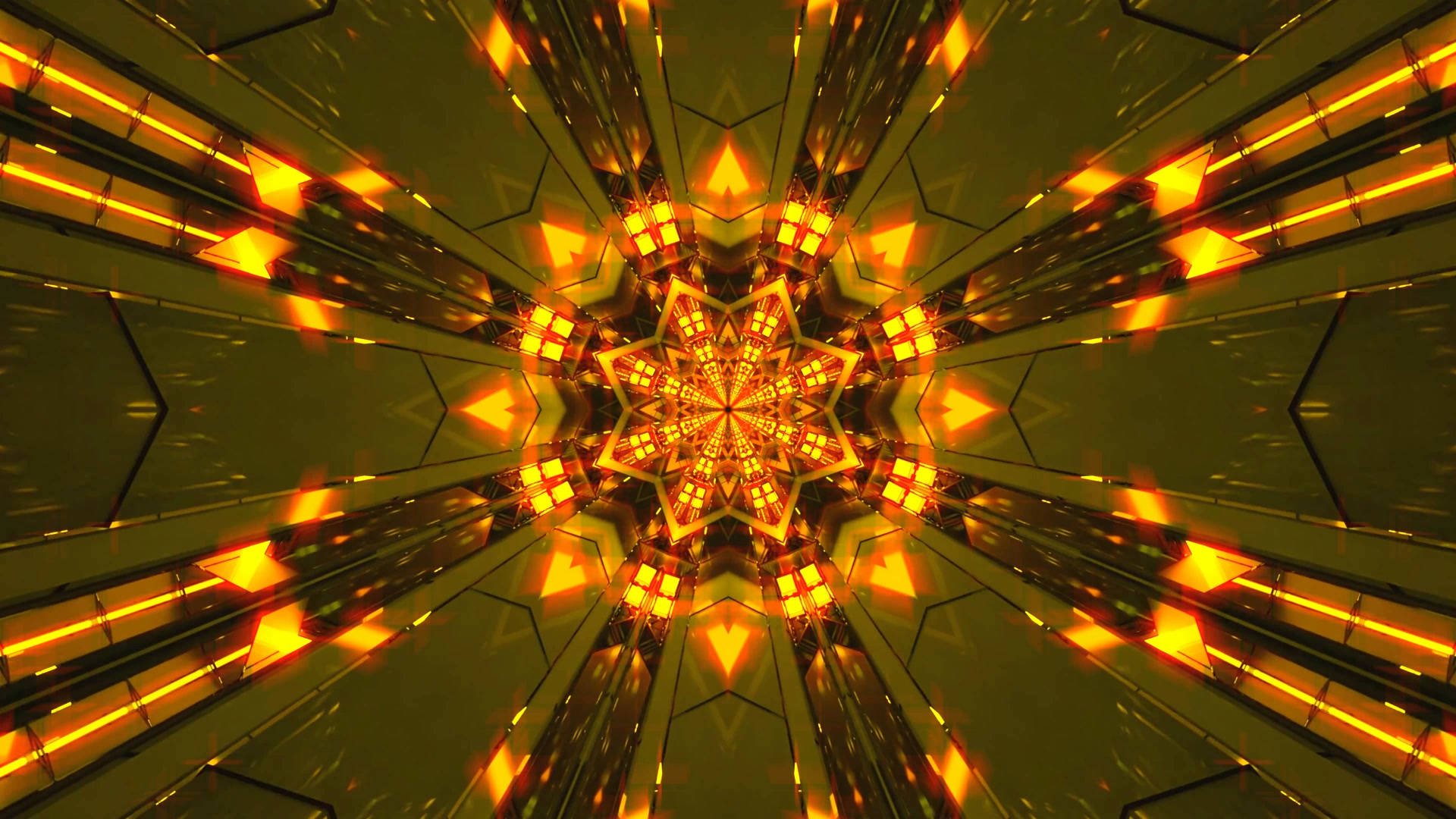 อุโมงค์นีออนทอง Screensaver 4K UHD 60fps VJ Loop PC