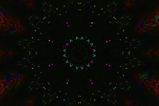 Neon Tunnel Kaleidoscope Star Burst VJ Loop 3:2 พื้นผิว 60fps ตัวรักษาหน้าจอ