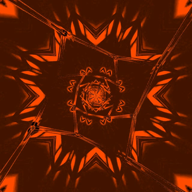 Red Star Fractal Neon Tunnel VJ Loop 1:1 Square 60fps Screensaver