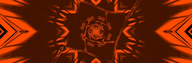 Red Fractal Star Neon Tunnel 3:1 Triple Wide 60fps Screensaver VJ Loop