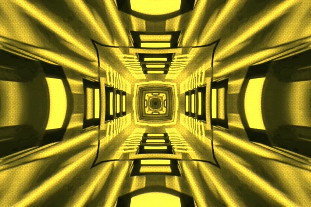 Golden Neon Tunnel VJ Loop | Kaleidoscope Mirror Hall 3:2 Surface 60fps Screensaver