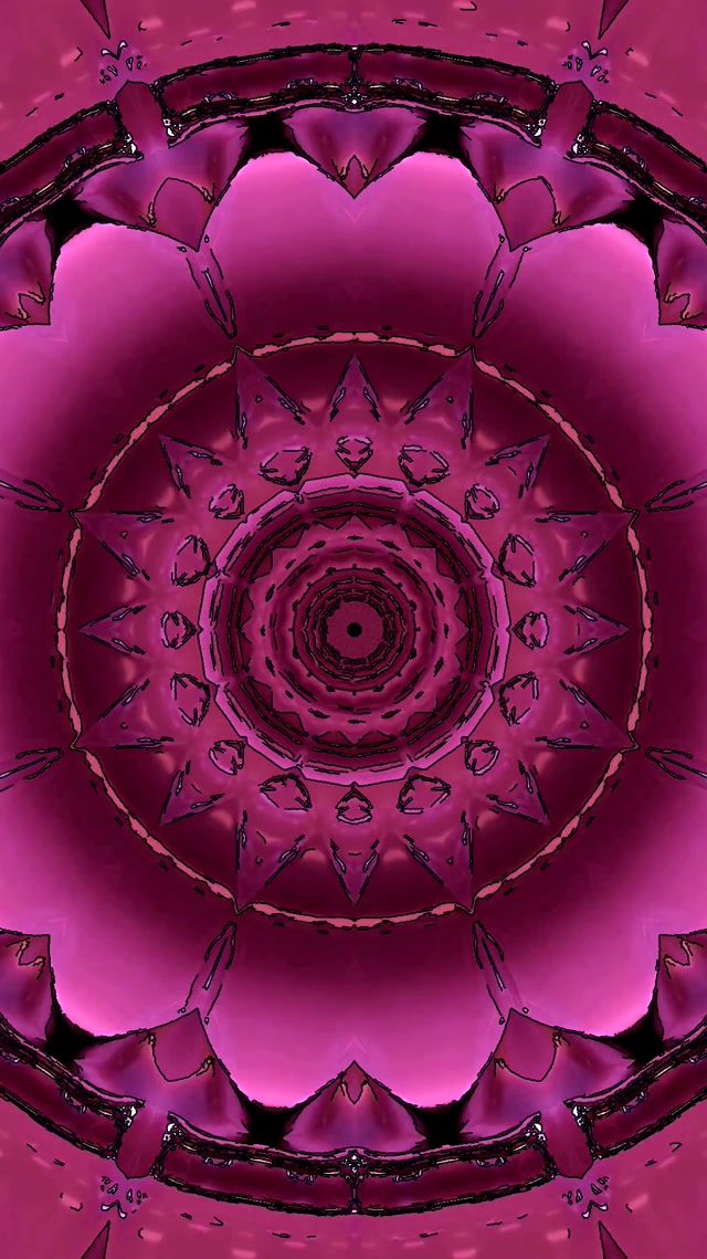 ชมพู อุโมงค์นีออน Mandala Screensaver 60fps 9:16 Reels VJ Loop PC