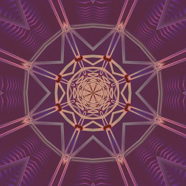 Neon อุโมงค์นีออน Purple Star Mandala VJLoops 1:1 Square 60fps Screensaver