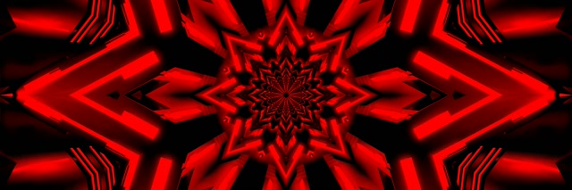 Green Neon Tunnel Star Kaleidoscope VJ Loop 3:1 Triple Wide 60fps Screensaver