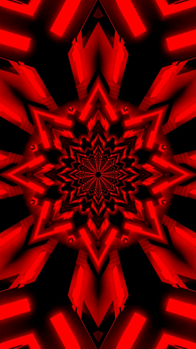 Neon Tunnel Green Star Kaleidoscope VJ Loop 9:16 Reels 60fps Screensaver