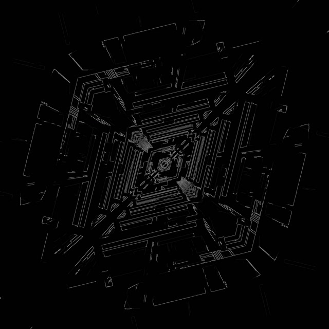 อุโมงค์นีออน Wireframe Vortex VJLoops 1:1 Square 60fps Screensaver