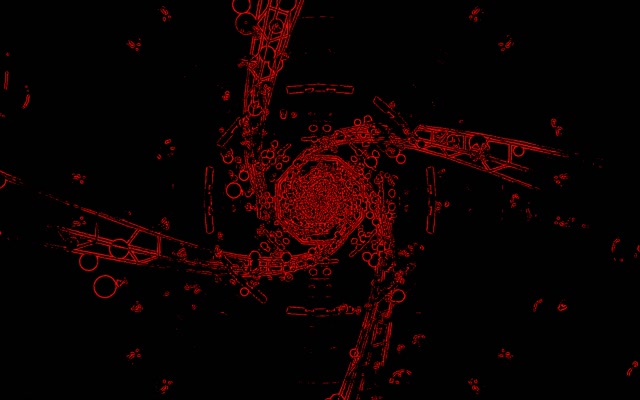 Red Neon Tunnel Octagon Vortex VJ Loop 16:10 Macbook 60fps Screensaver