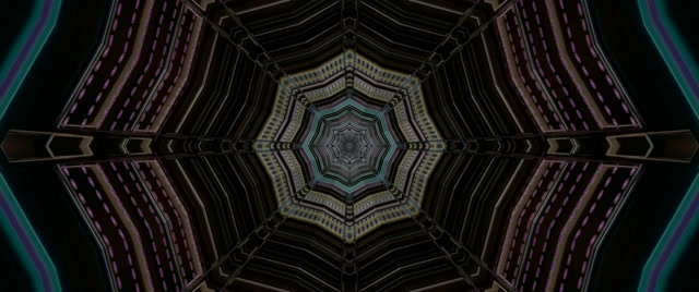 อุโมงค์นีออน แปดเหลี่ยม มืด Screensaver 60fps 2.39:1 VJ Loop