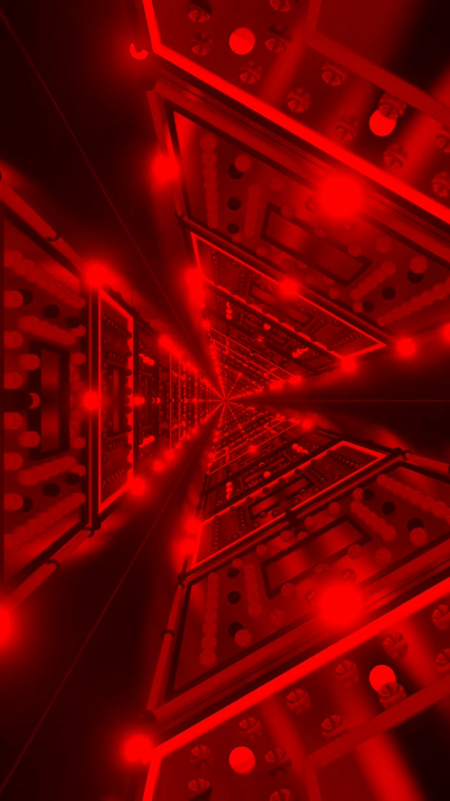 Neon Tunnel Red Kaleidoscope VJ Loop 9:16 Reels 60fps Screensaver