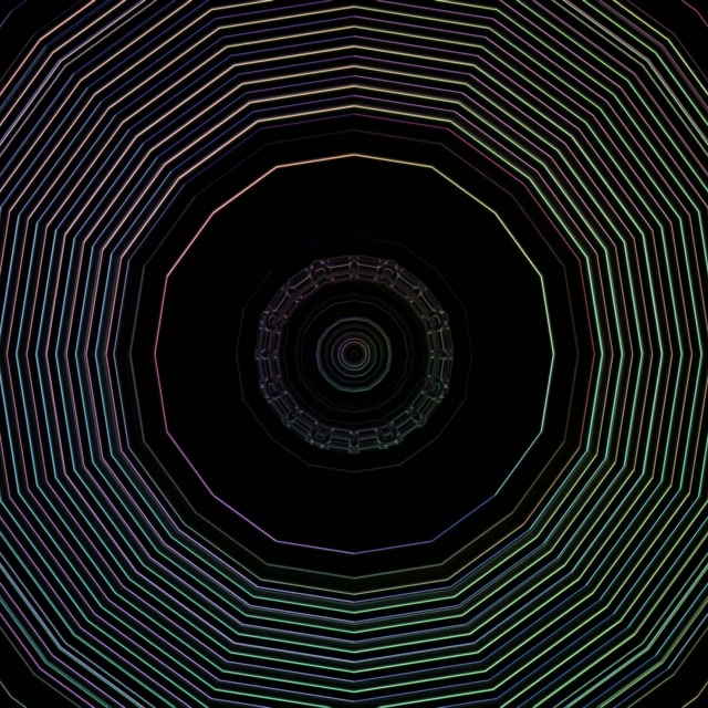 Neon Tunnel Octagon Vortex 1:1 Square 60fps Screensaver VJ Loop