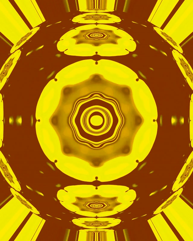 อุโมงค์นีออนวนน้ำ Mandala สีทอง VJ Loop 4:5 Instagram 60fps Screensaver