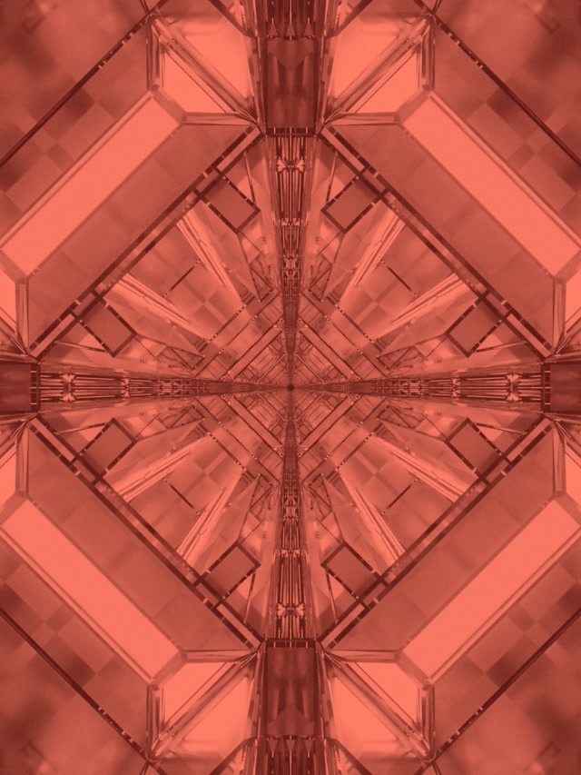 Coral Red Kaleidoscope Neon Tunnel VJ Loop 3:4 iPad Portrait 60fps Screensaver คาไลโดสโคป
