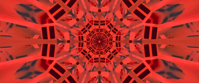 Neon Tunnel Red Kaleidoscope Burst VJ Loop 2.39:1 Cinemascope 60fps Screensaver คาไลโดสโคป