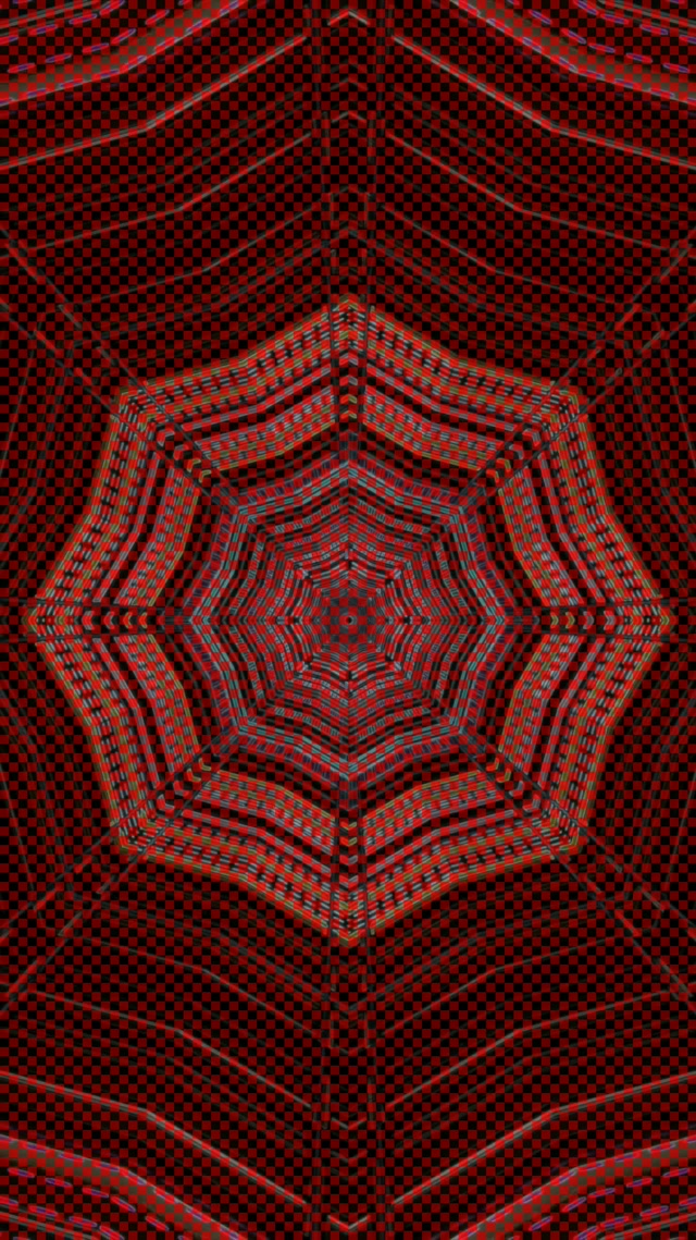 Neon Tunnel Red Octagon Vortex VJ Loop 9:16 Reels 60fps Screensaver แปดเหลี่ยม