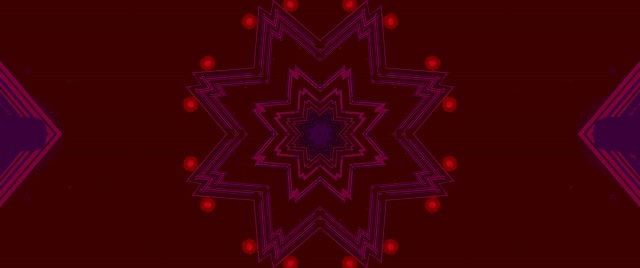 Neon Tunnel Red Star Kaleidoscope VJ Loop 2.39:1 Cinemascope 60fps Screensaver คาไลโดสโคป
