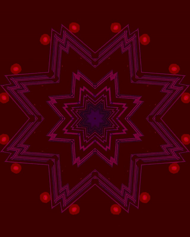 อุโมงค์นีออน ดาวแดง Kaleidoscope Vj Loop 4:5 Instagram 60fps Screensaver