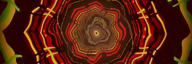 Neon Tunnel Red Spiral Vortex VJ Loop 3:1 สามเท่ากว้าง 60fps ตัวรักษาหน้าจอ