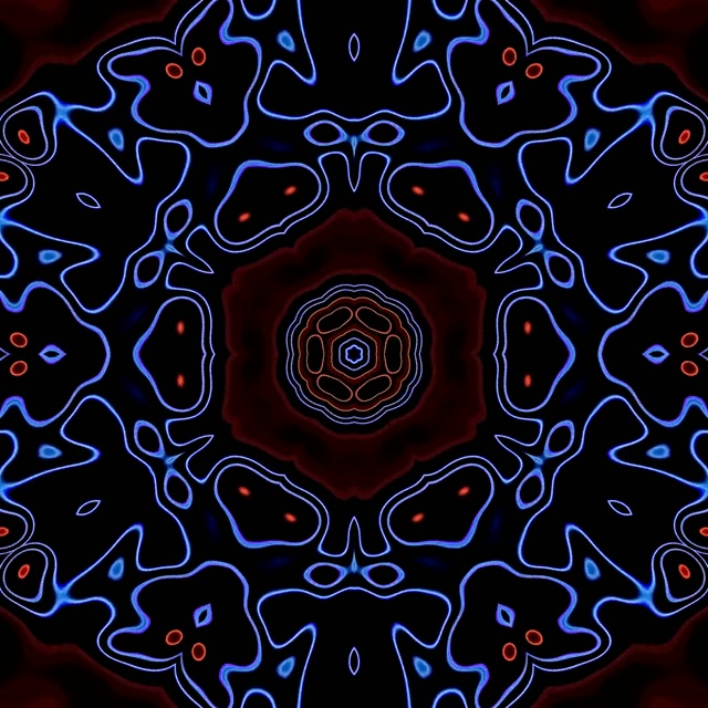 อุโมงค์ Neon Kaleidoscope Bloom VJ Loop 1:1 Square 60fps ตัวรักษาหน้าจอ