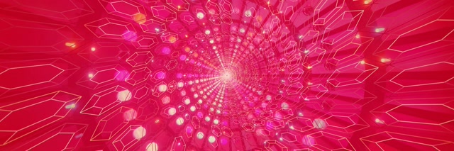 อุโมงค์นีออนหกเหลี่ยมชมพู Vortex VJLoops 3:1 Triple Wide 60fps Screensaver