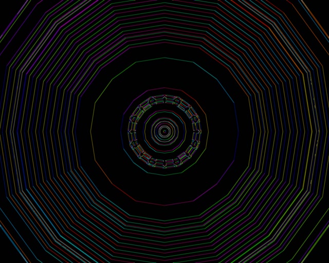 Neon Tunnel Concentric Polygons 5:4 Industrial 60fps VJ Loop Screensaver