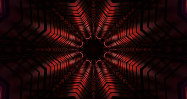 Crimson Star Neon Tunnel screensaver 4k uhd 60fps live wallpaper