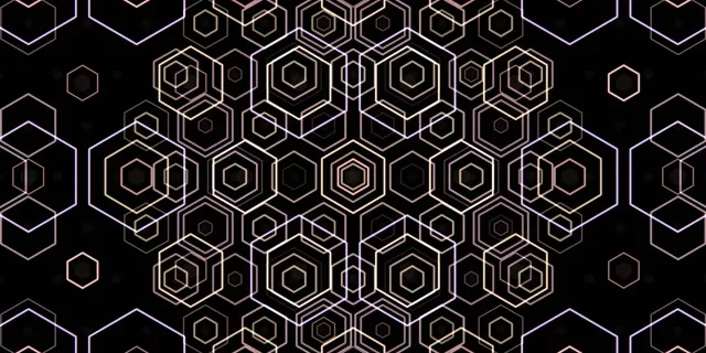 2:1 Univisium | 60fps Hexagon Screensaver Background for Edits | Gold